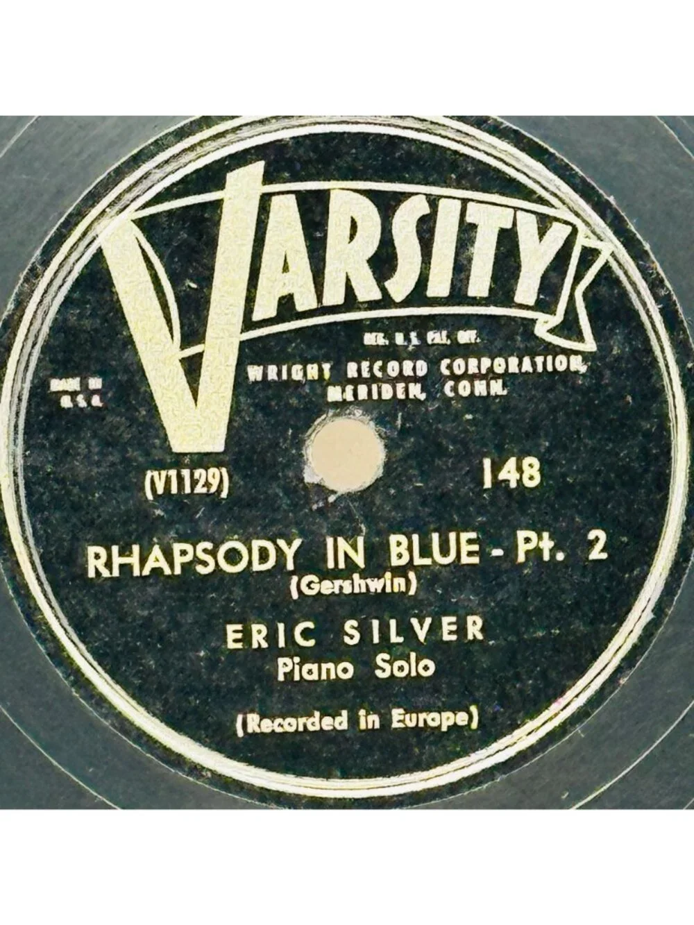 Eric Silver Rhapsody In Blue Pt 1 & 2 10 Inch 78 RPM Varsity 148 - Picture 3 of 6